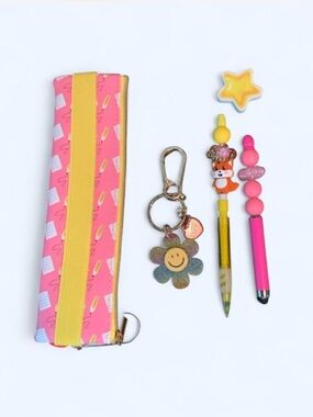 NEW📚Handcrafted Beaded Stylus Pen & Pencil Stationery Set OS